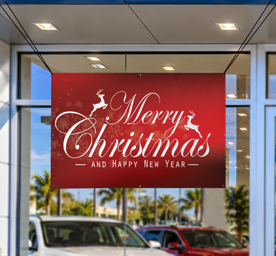 Merry Christmas 3x5ft Banner (Red)