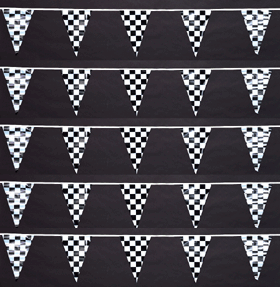 Checkered Polyethylene Triangle Pennants {EZ306}