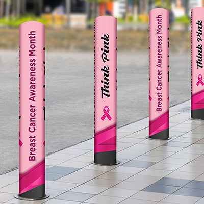 Breast Cancer Awareness Bollard Covers