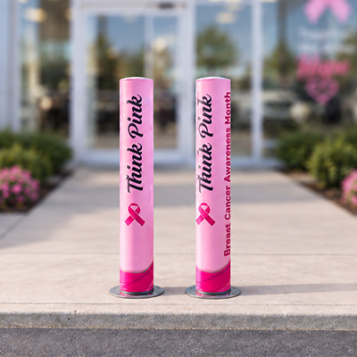 Breast Cancer Awareness Bollard Covers