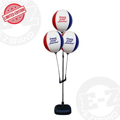 Happy 250th  America Reusable 3 Balloon Cluster Kit w/ Water Base